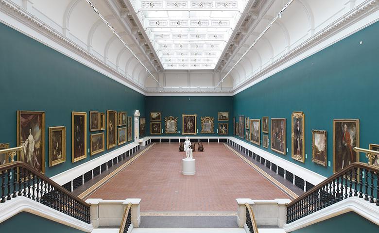 View of the Grand Gallery in the Dargan Wing of the National Gallery of Ireland.