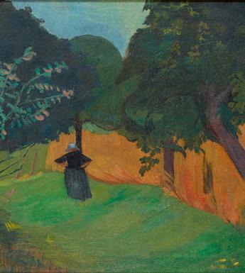 Paul Sérusier, 'Breton Woman next to a Field of Corn', c.1890-9. Image © Ashmolean Museum, University of Oxford