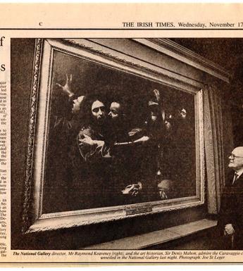 Newspaper clipping from November 1993 with headline: Lovers of art left speechless.