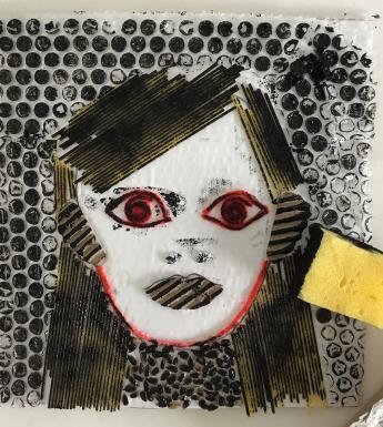 A collage of a girl's face