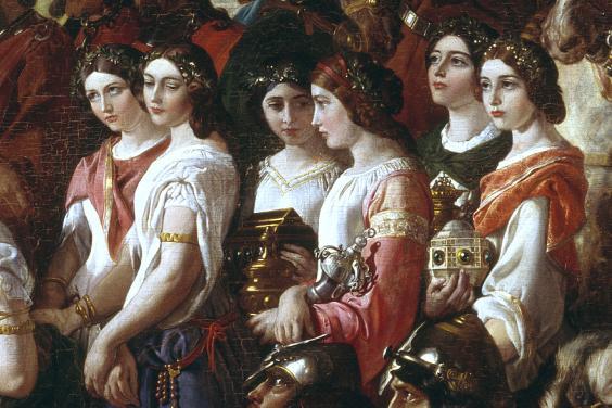 Daniel Maclise (1806-1870), detail from 'The Marriage of Strongbow and Aoife', c.1854. © National Gallery of Ireland.