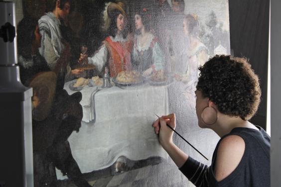 Muirne conserving Murillo's Prodigal Son Feasting.