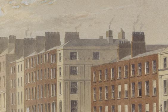 Watercolour of buildings