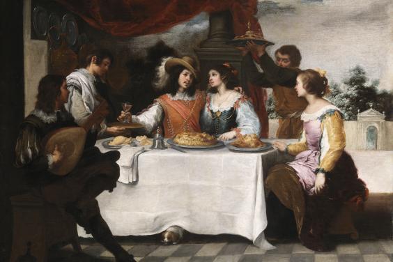 Oil painting of the prodigal son feasting