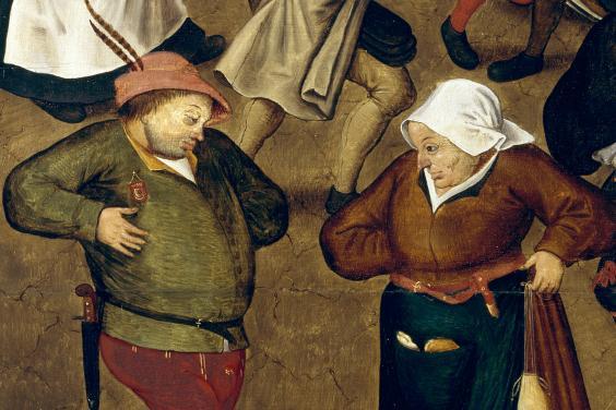 Painting of a man and woman dancing