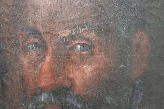 Close-up detail of a male portrait