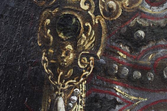 Detail of painting showing elaborate gold jewellery